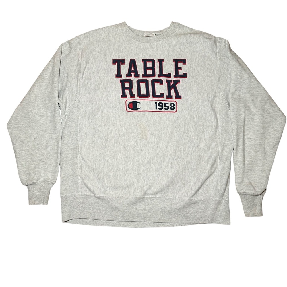 Vintage 90s Champion Reverse Weave‎ Table Rock Crewneck Sweatshirt Gray Mens L